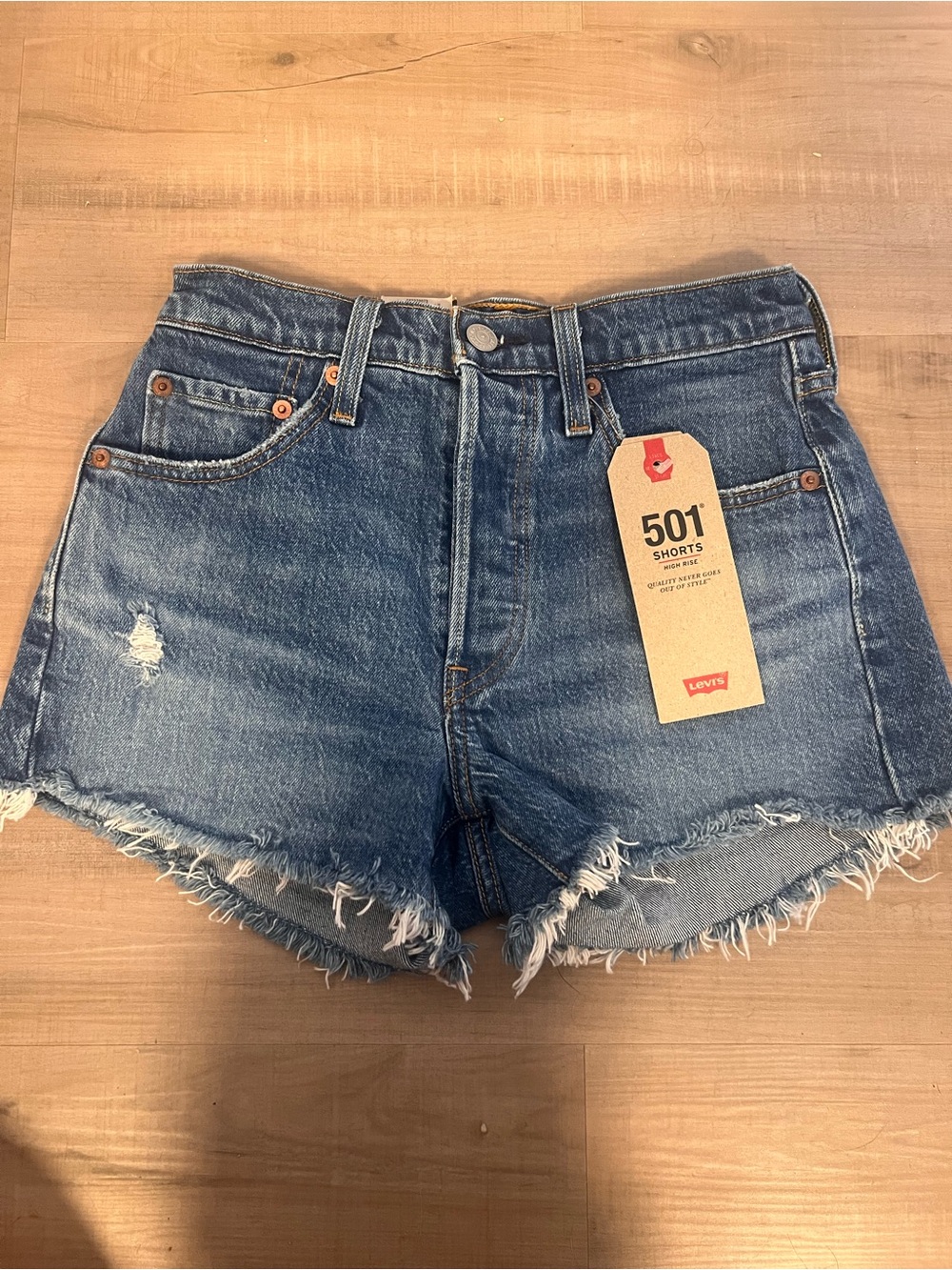 Levi's blue denim cutoff 501 shorts